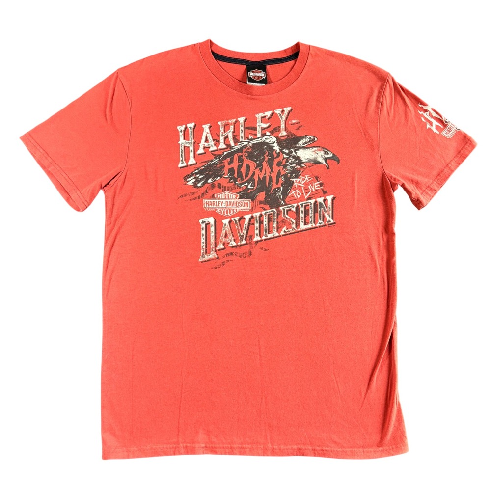 Harley-Davidson HDMC Red Eagle Graphic T-Shirt Mens Large Short‎ Sleeve 2016